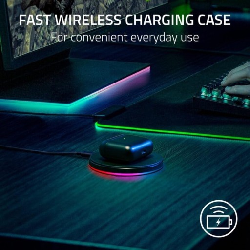 سماعات الأذن اللاسلكية Razer Hammerhead Pro HyperSpeed المخصصة للألعاب، للكمبيوتر الشخصي وPlayStation Razer Hammerhead Pro HyperSpeed Wireless Gaming Earbuds for PC, Playstation, Switch, Mobile