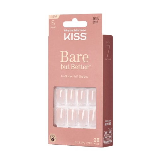 KISS Bare But Better S 28 Nails Glue Included BN01 (Nudies)