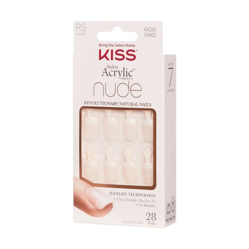 KISS Nude Revolutioary Natural Nails 28 Nails Glue Included KAN01 (French Nude
Breathtaking)