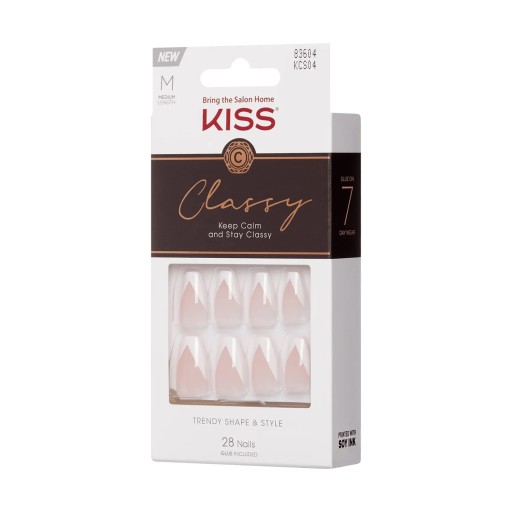 KISS Classy Nails 28 Nails Glue Included KCS04(Silk Dress)