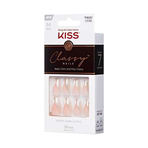 KISS Classy Nails 28 Nails Glue Included CS08 (The BOSS)