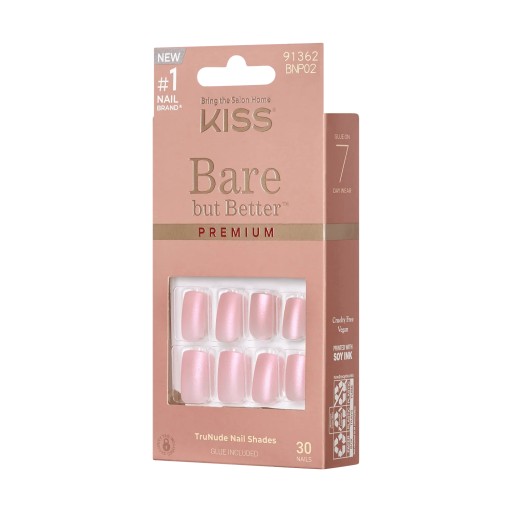 KISS Bare But Better Premium 30 Nails Glue Included BNP02(Spicy)
