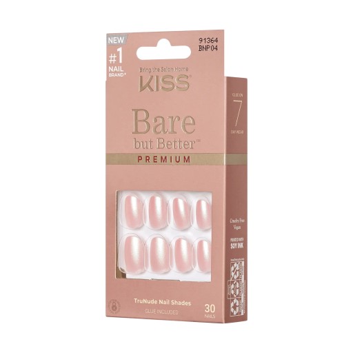 KISS Bare But Better Premium 30 Nails Glue Included BNP04(Mocha)