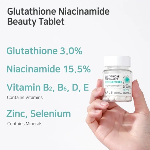 APLB glutathione niacinamide beauty tablet 18.5% اقراص الكلوتاثيون و النياسينمايد