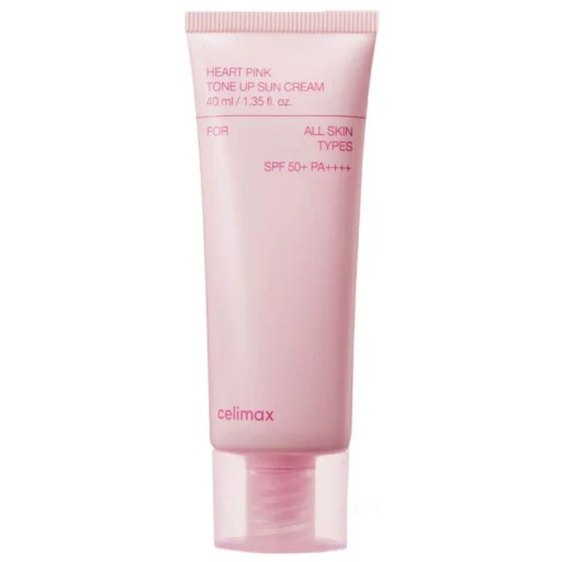 CELIMAX heart pink tone up sun cream for all skin type واقي الشمس من سيليماكس