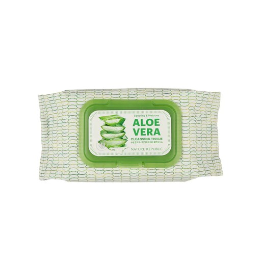 NATURE REPUBLIC Soothing & Moisture Aloe Vera Cleansing Tissue مناديل تنظيف الوجه بالالوفيرا من نيجر ريببلك