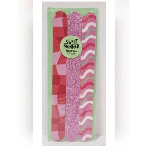 SWEET AND SHIMMER nail files 3 count