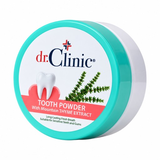 بودرة دكتور كلينيك لتنظيف الأسنان بخلاصة الزعتر الجبلي – 40 غم Dr.Clinic Tooth Powder With Mountain Thyme Extract – 40g