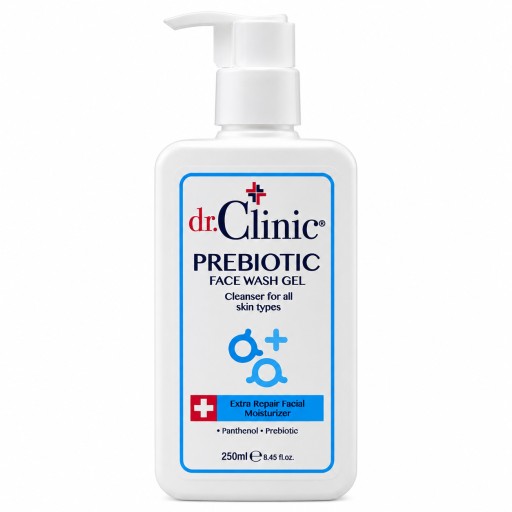 غسول دكتور كلينك بريبايوتك للوجه لجميع أنواع البشرة 250 مل Dr. Clinic Prebiotic Face Wash Gel Cleanser for All Skin Types 250ml