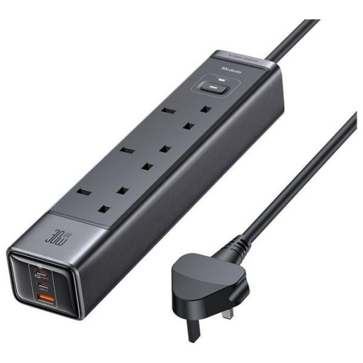 شاحن سيارة MC 120 واط 1C+1A مع كابلات USB-C وLighting قابلة للسحب MC 6-in-1 30W GaN Surge Protection Power Strip