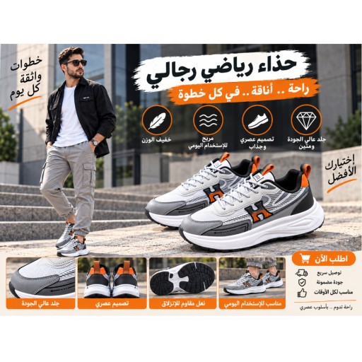 حذاء رياضي رجالي شبكي سميك Men's Thick Mesh Sports Shoes