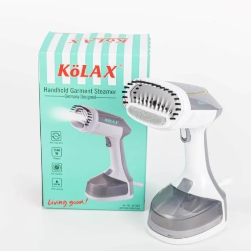 مكواة بخار محمولة كولاكس 1500 واط مع خزان 200 مل وفرشاة إزالة الوبر Kolax Portable Garment Steamer 1500W with 200ml Water Tank & Lint Removal Brush