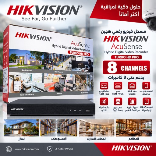 مسجل فيديو رقمي DVR من hikvision احدث اصدار – توربو HD برو بلجيكي. 8 قنوات Hikvision DVR AcuSense Hybrid Digital Video Recorder – Turbo HD Pro