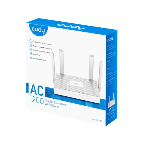 راوتر Cudy WR1300E AC1200 ثنائي النطاق جيجابت Cudy WR1300E AC1200 Dual-Band Gigabit Wi-Fi Router