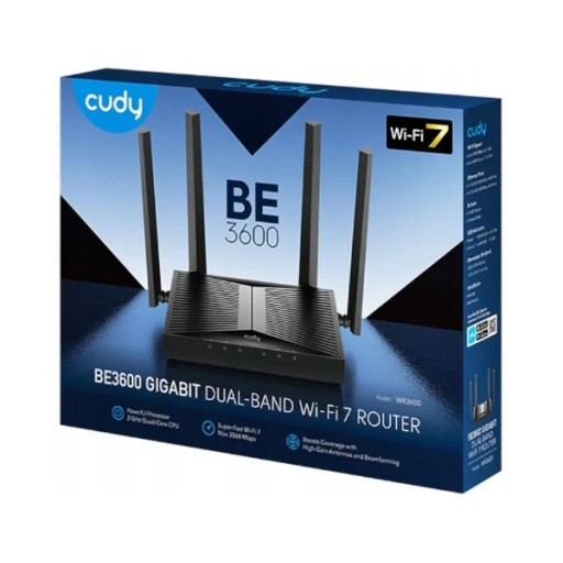 راوتر Cudy WR3600 BE3600 بتقنية Wi-Fi 7 ثنائي النطاق Cudy WR3600 BE3600 Gigabit Mesh Wi-Fi 7 Dual-Band Router