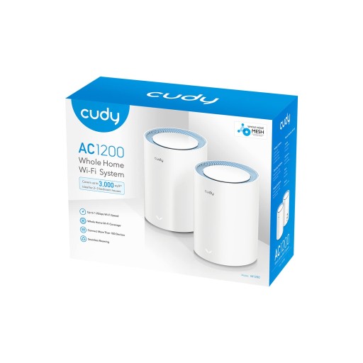 نظام Cudy M1200 AC1200 Mesh Wi-Fi ثنائي النطاق – قطعتان Cudy M1200 AC1200 Mesh Wi-Fi System – 2-Pack