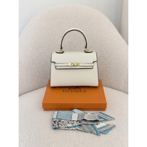 حقيبة نسائية Kelly-Style Top Handle Bag with Twilly Scarf