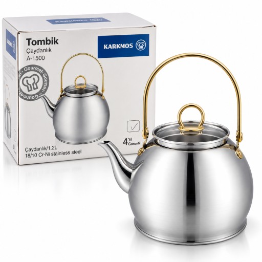 إبريق شاي كاركموس تومبيك ستانلس ستيل 1.2 لتر A-1500 A-1500 Stainless Steel Teapot 1.2L