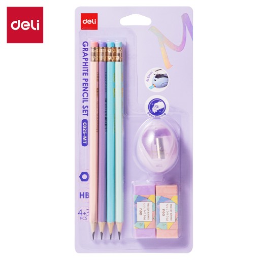 سيت اقلام رصاص + مساحة + مقطة كارت Graphite Pencil Set