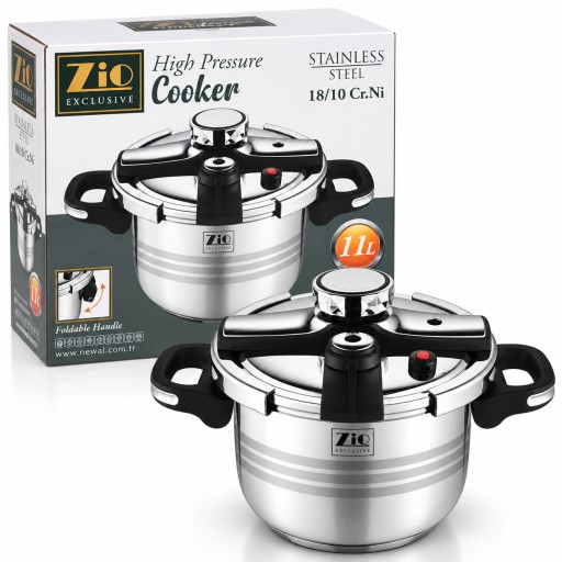 قدر ضغط زيو إكسكلوسيف ستانلس ستيل 11 لتر ZiO Exclusive High Pressure Cooker 11L Stainless Steel