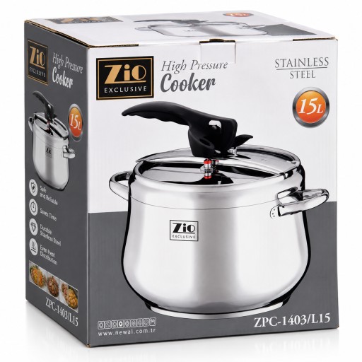 قدر ضغط Zio Exclusive ستانلس ستيل – 15 لتر Zio Exclusive Stainless Steel High Pressure Cooker – 15L