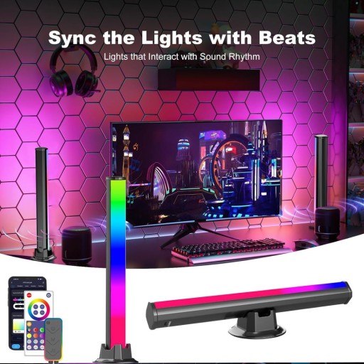 أعمدة إضاءة الألعاب الذكية المحيطية Magic RGBIC من كوزواي (بكج قطعتين) Cosoway Smart Desk Atmosphere Lamp - Magic RGBIC Light Bars (2-Pack)
