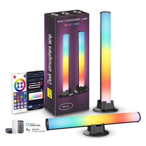 أعمدة إضاءة الألعاب الذكية المحيطية Magic RGBIC من كوزواي (بكج قطعتين) Cosoway Smart Desk Atmosphere Lamp - Magic RGBIC Light Bars (2-Pack)