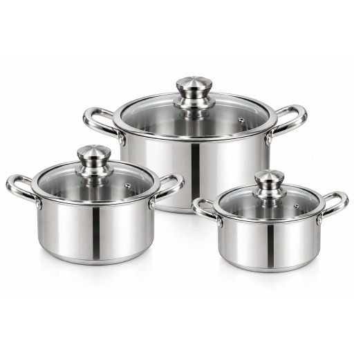 سيت قدر طبخ ستانلس ستيل هوني كومب غير لاصق Honeycomb Non-Stick Cookware Set  3 Pcs