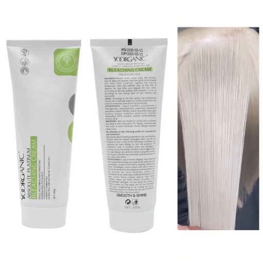 كريم سحب لون الشعر الاحترافي يورغانيك – 200 غرام YORGANIC Absolute Platinum Professional Bleaching Cream – 200g