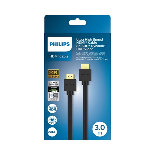 كيبل HDMI 2.1 بدقة 8K وتردد 60 هرتز بطول 3 متر Philips HDMI 2.1 Cable 8K 60Hz 3M
