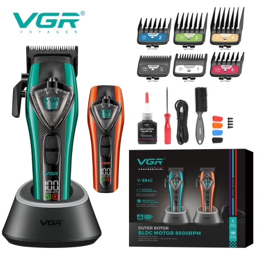 ماكينة حلاقة وقص شعر احترافية بمحرك BLDC من في جي آر (VGR) VGR V-884C Professional Cordless Hair Clipper with BLDC Motor