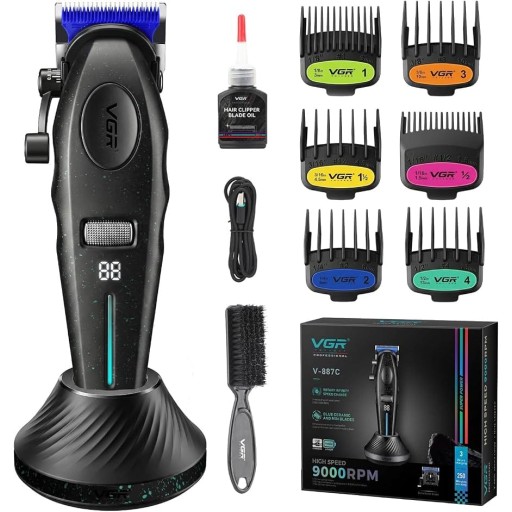 ماكينة قص وتدريج الشعر الاحترافية فائقة السرعة من في جي آر (VGR) VGR V-887C Professional High Speed Cordless Hair Clipper