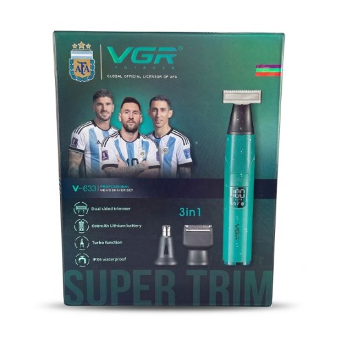 مجموعة حلاقة وتشذيب رجالية متعددة الاستخدامات (إصدار منتخب الأرجنتين AFA) من في جي آر (VGR) VGR V-633 Professional Men's Shaver Set (AFA Official Edition)