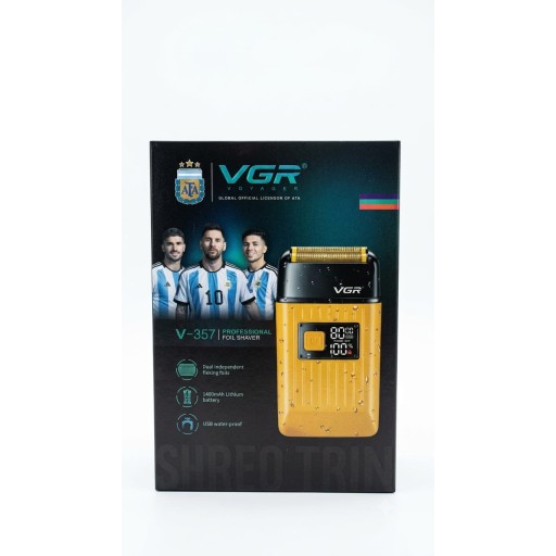 ماكينة تنعيم وحلاقة احترافية برأسين شبكيين (إصدار منتخب الأرجنتين AFA) من في جي آر (VGR) VGR V-357 Professional Double Foil Shaver (AFA Official Edition)