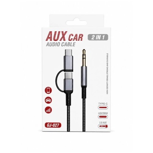 اواكس 2 في 1 تايب سي الى ايفون aux car 2 in 1