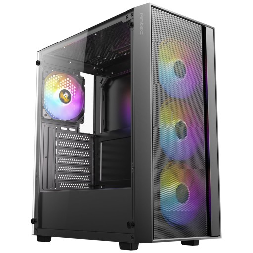 كيس ألعاب Antec AX65 ARGB أسود Mid-Tower مع 4 مراوح ARGB Antec AX65 ARGB Black Mid-Tower Gaming PC Case
