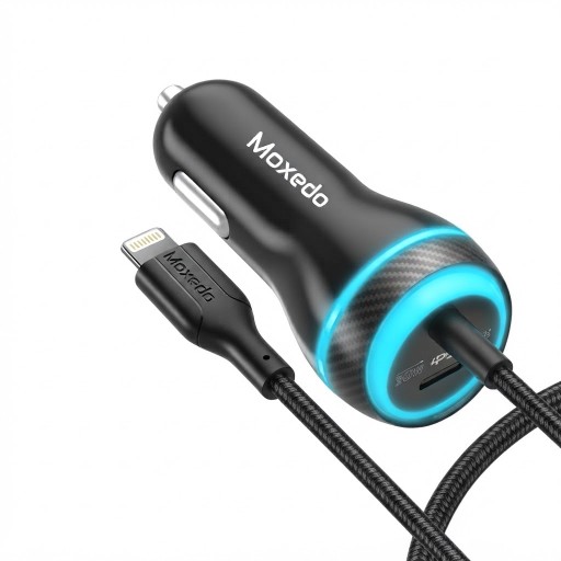شاحن سيارة Moxedo بقدرة 60 واط مع كيبل Lightning – موديل CC025-L Moxedo Car Charger 60W in Lightning Cable-CC025-L