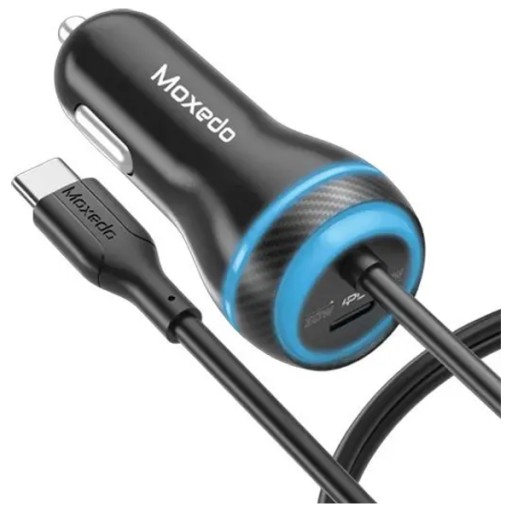 شاحن سيارة موكسيدو 60 واط مع كابل USB-C مدمج – CC025-C Moxedo Car Charger 60W in USB-C Cable-CC025-C