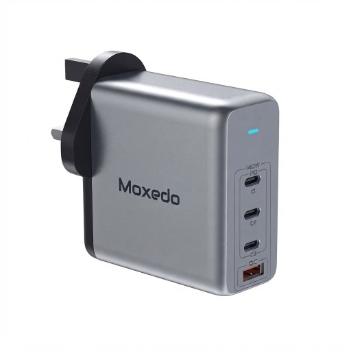 شاحن Moxedo GaN بقدرة 140 واط – 3 منافذ USB-C ومنفذ USB-A Moxedo GaN Charger 140W 3USB-C&1USB-A Port