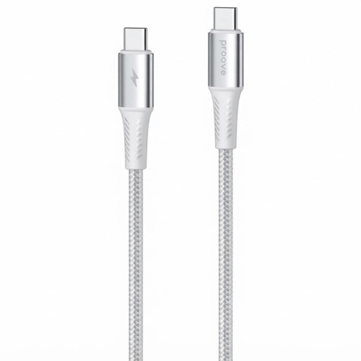 كيبل Proove من USB-C إلى USB-C بقدرة 100 واط – طول 1.5 متر – أبيض Proove Cable USB-C to USB-C 100W-1.5M-White