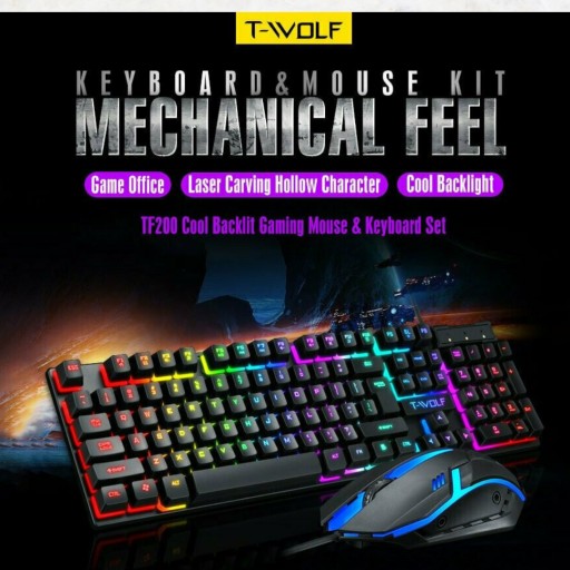 twolf Twolf TF200 Cool Backlit Gaming Keyboard And Mouse Set