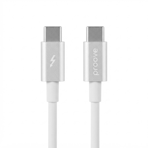 كيبل Proove من USB-C إلى USB-C بقدرة 60 واط – طول 2 متر – أبيض Proove Cable USB-C to USB-C 60W-2M-White