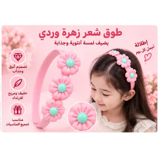 مجموعة 3 مشابك شعر على شكل زهور صغيرة 3-Piece Small Flower Hair Clips