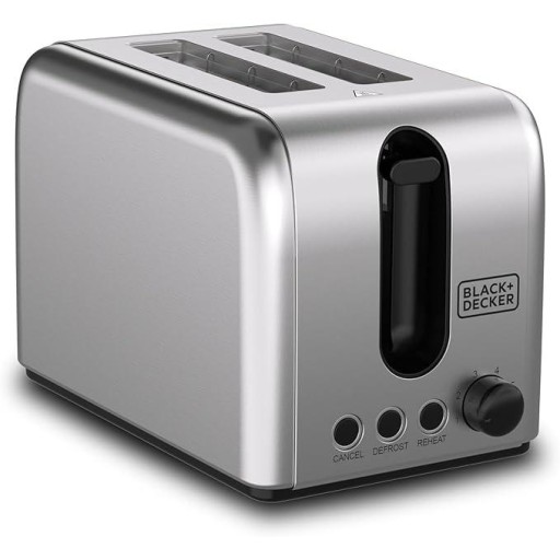 بلاك +ديكر SSET225-B5 محمصة خبز بشريحتين، قدرة 1050 واط – سلسلة الستانلس ستيل Black & Decker SSET225-B5 2 Slice Toaster, 1050W – Stainless Steel Series