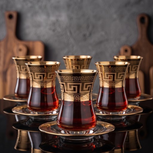 سيت استكان ٦ قطع مع الصحون Tea cup set