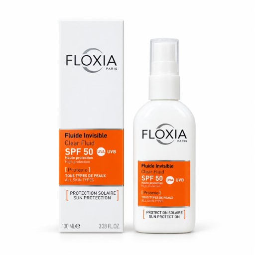 فلوكسيا بخاخ واقي شمس شفاف SPF 50 – 100 مل Floxia Protexio Invisible Clear Fluid SPF 50 – 100ml