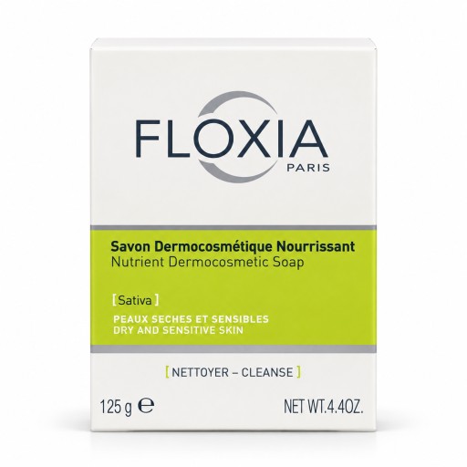 صابون فلوكسيا ساتيفا المغذي للبشرة الجافة والحساسة 125 غم FLOXIA Sativa Nutrient Dermocosmetic Soap 125g