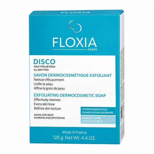فلوكسيا ديسكو صابون ديرموكوزمتيك مقشر للبشرة – 125 غرام Floxia Disco Exfoliating Dermocosmetic Soap – 125g