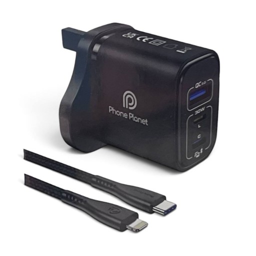 شاحن هاتف ثلاث منافذ PhonePlanet PP-20WCL 20W USB-L & USB-C & USB Charger