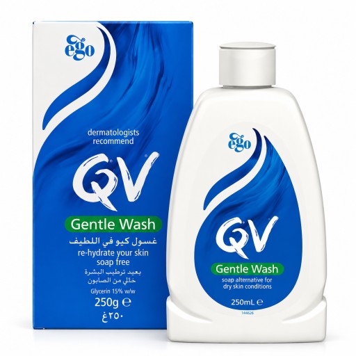 غسول كيو في اللطيف للبشرة الجافة والحساسة – 250 غرام QV Gentle Wash – 250g
